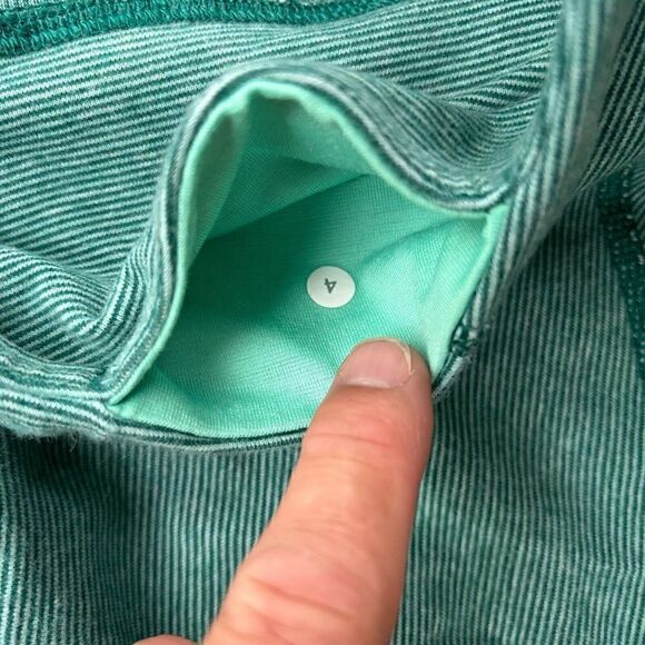 Lululemon Wunder Under Green Stripe Leggings 32” Inseam 4 - Picture 4 of 5